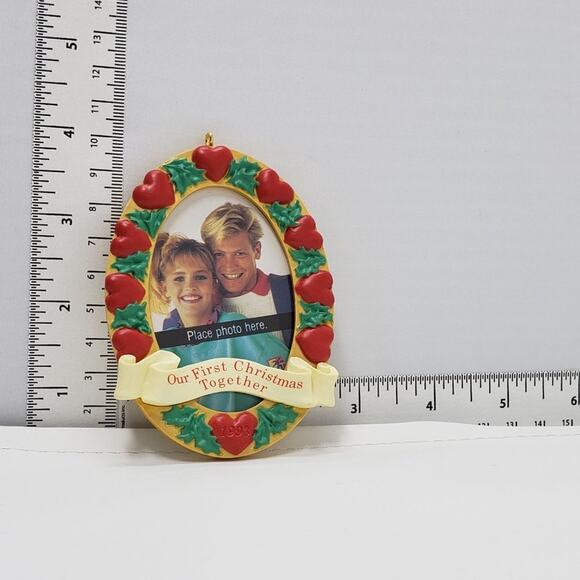 1993 Hallmark Our First Christmas Together Handcrafted Keepsake Holiday Ornament - Picture 5 of 6